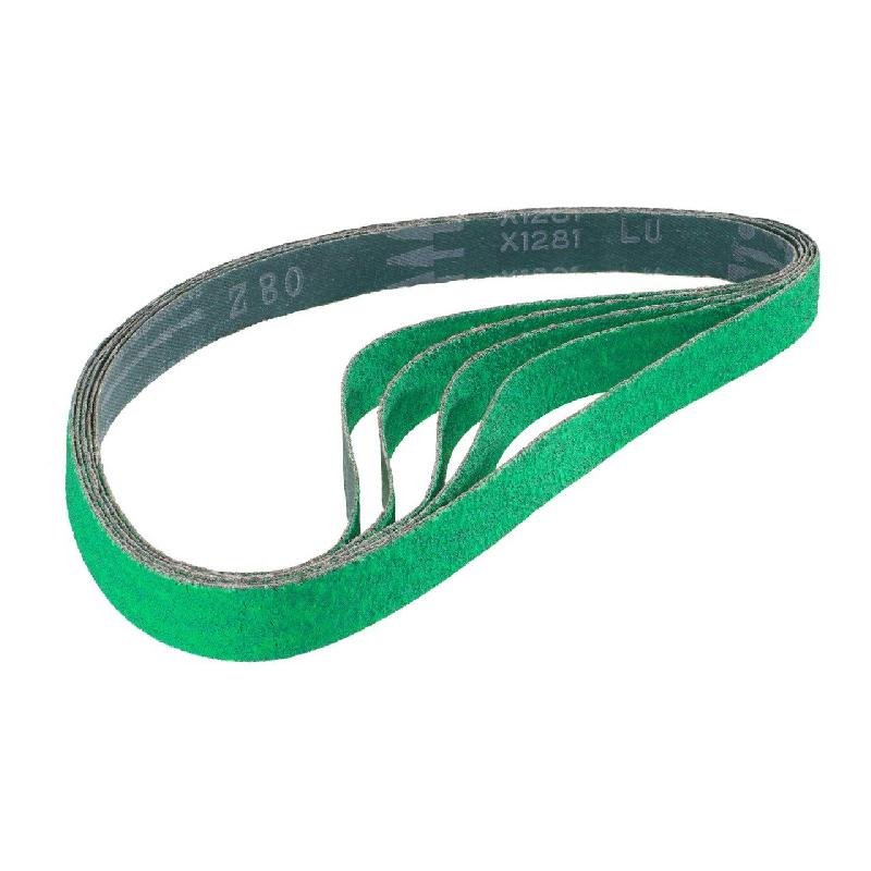 Bandes abrasives en zirconium 760 x 20 mm - Granulation 80 - Lot de 5 pièces_0