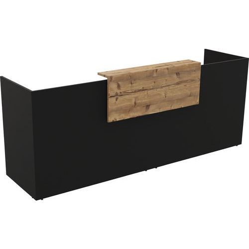 BANQUE D'ACCUEIL FILIA + 28 M CHÊNE BRUT/NOIR - BURONOMIC