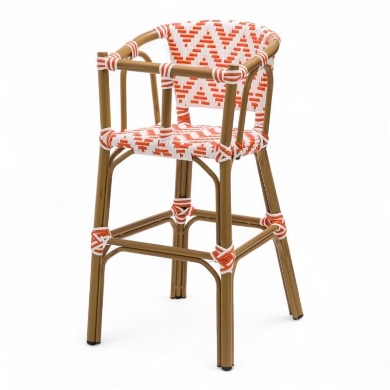 Bistromania Chaise haute bébé ALMA - Tressage Orange et Blanc - EA237_0