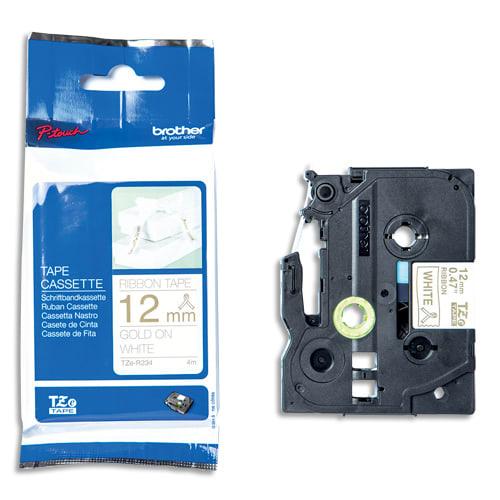 Ruban de transfert thermique Brother - Satin Or/Blanc 12mm x 4m TZE-R234_0