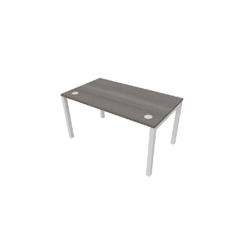 BUREAU BUROCOLOR + L.140 X P.80 CM - PLATEAU CÈDRE - PIEDS BLANC