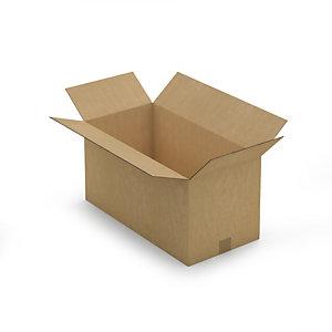 CAISSE CARTON BRUNE DOUBLE CANNELURE RAJA 60X30X30 CM