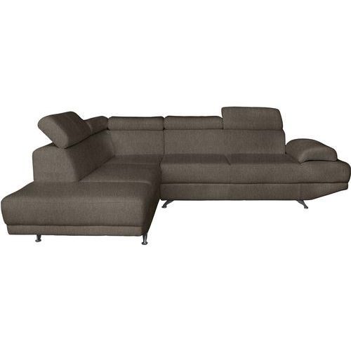 CANAPÉ CANDY 3 PL.+MÉRIDIENNE À GAUCHE TISSU CHINÉ TAUPE
