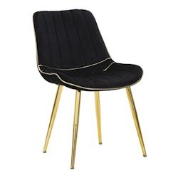 Chaise en métal et tissu Paris (Lot de 2) noir et doré Mauro Ferretti - multicolore 142337000N_0