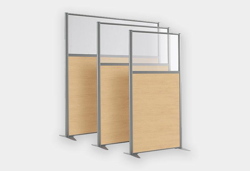 Cloison amovible vitrée en bois - 200-cm,122-cm_0