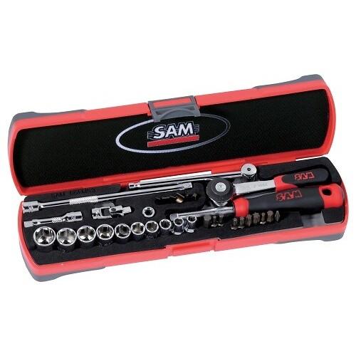 COFFRET DOUILLES ET ACCESSOIRES 1/4'' - 33 PIÈCES SAM OUTILLAGE