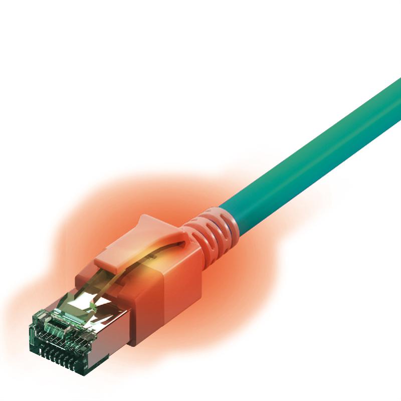 Cordon EasyLan DualBoot® LED Cat.6A (Classe EA) S/FTP, LSOH, turquoise, 10 m_0