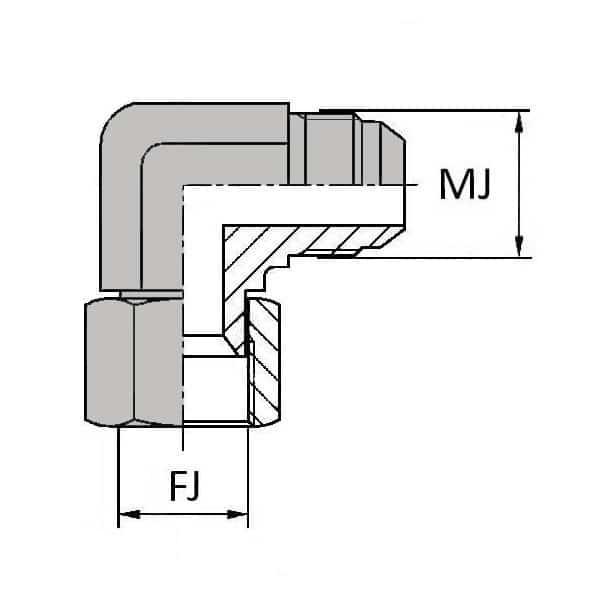 Coudes - 90° mâle JIC - X femelle tournant JIC - 3/4' , 17.33 , 3/4' , 19.05_0