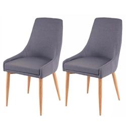 Décoshop26 - 2x chaises de salle à manger cuisine design rétro confortable en tissu gris foncé 04_0000217 - gris 3000252598987_0