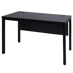 Décoshop26 - Bureau table d'ordinateur avec deux canaux de câbles réglables 120x60 cm MDF noir 04_0006051 - noir 3000261618331_0