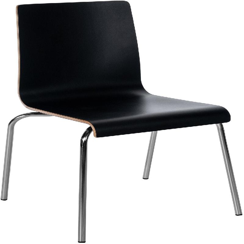 Décoshop26 - Chaise de cuisine salle à manger x1 design simple en bois noir et acier chromé brillant 10_0007745 - noir acier 3000266281387_0