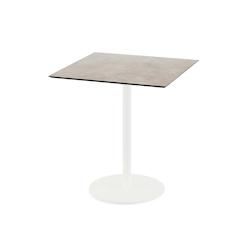 Essentials Urban table de bistrot avec piètement blanc + plateau HPL 70x70 cm - Veba - Gris pierre - l0- L- P- h - gris 130021377_0