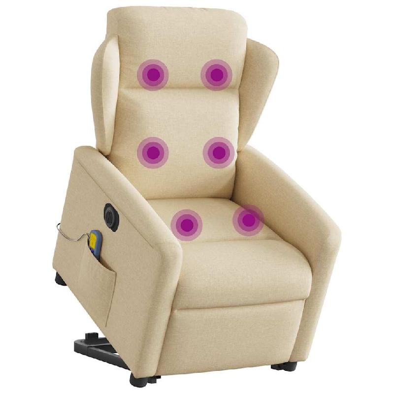 Fauteuil inclinable de massage électrique Crème Tissu Modèle Jelvarine - 8721102961540_0
