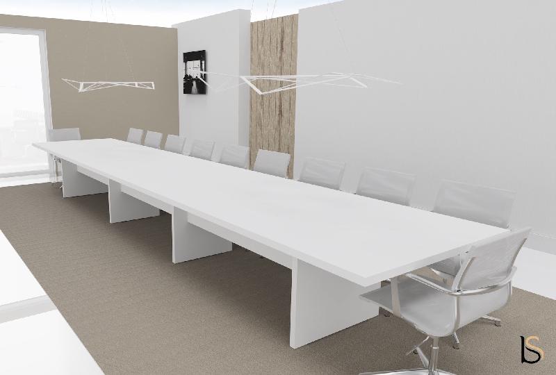 Grande table de réunion rectangulaire TAK - Mobel Linea. - Non, Blanc, 600_0