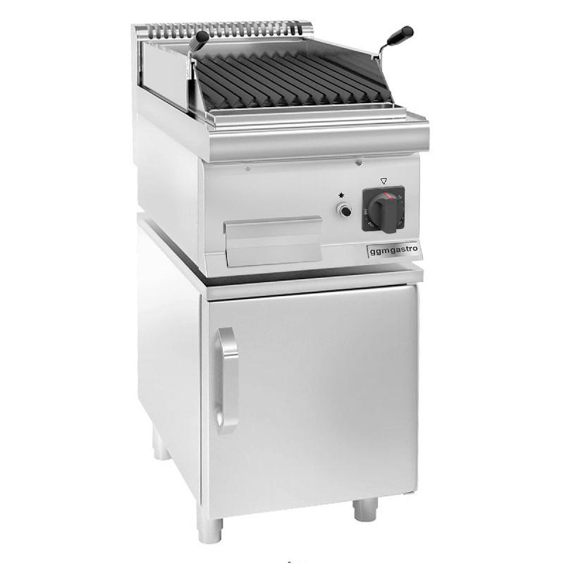 Grill à gaz à pierre de lave - 5,5 kW - Grille inclinable - Soubassement avec 1 porte inclus  - Mario 600 |GGM -GLGK46-E-UBK46-E_0