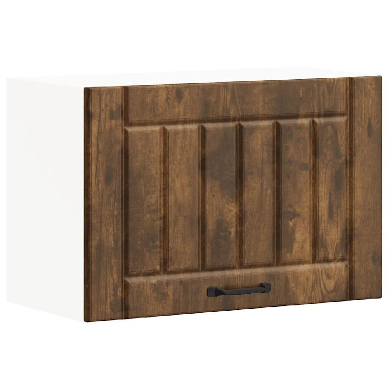 Helloshop26 - Armoire murale de cuisine design moderne grande capacité 60 x 31 x 40 cm en bois d'ingénierie chêne fumé 02_0050187 - verre 30002362_0