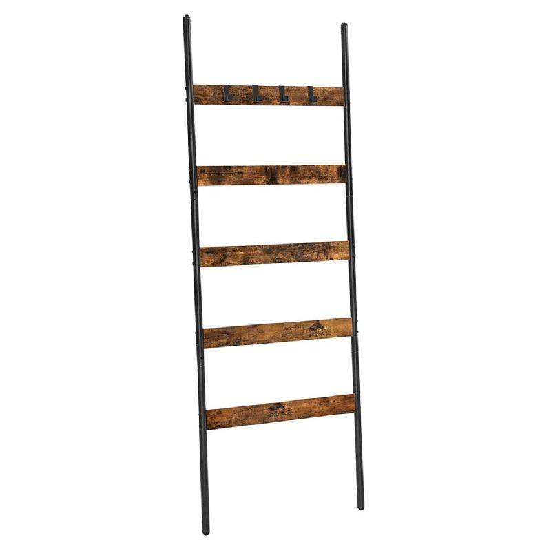 Helloshop26 - Étagère échelle inclinée porte-serviettes 5 niveaux largeur 65 cm cadre en acier pour couvertures serviettes foulards 12_0005747 - v_0