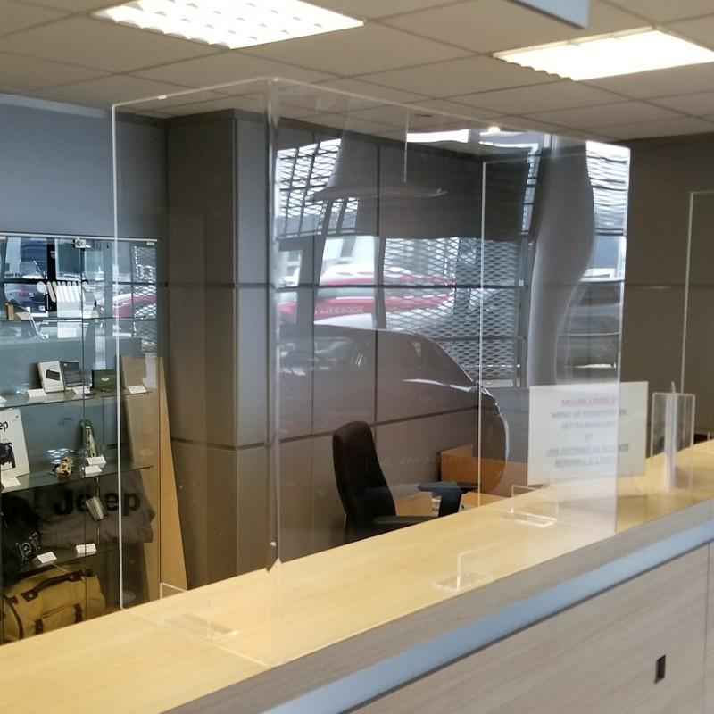 Hygiaphone vitre de protection plexiglas avec pliage de chaque côté_0