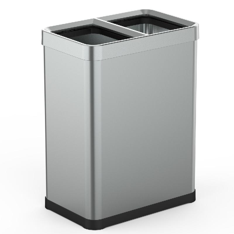Kitchen Move Poubelle de tri 2x30L TALLIN inox open top Acier inoxydable Argent - argenté 3666162012137_0