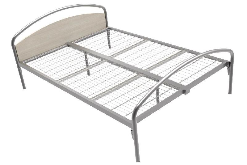 LIT SIMPLE THÉLIA TÊTE PANNEAU SOMMIER TREILLIS 140X90CM ALU/PIN CRÈME - MANUTAN COLLECTIVITÉS