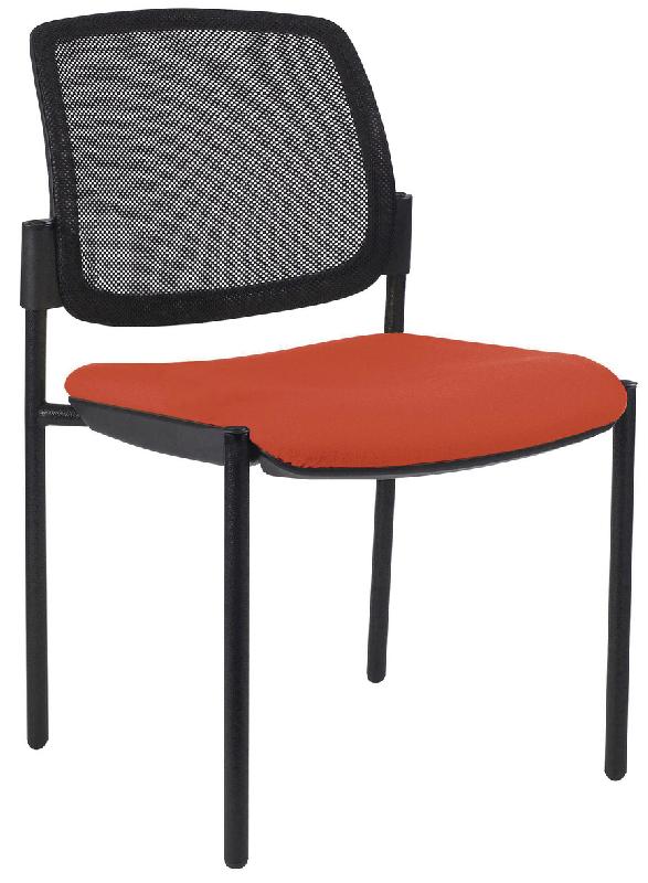 LOT DE 2 CHAISES VISITEURS RITZ DOSSIER RÉSILLE NOIRE ASSISE CORAIL - MANUTAN COLLECTIVITÉS
