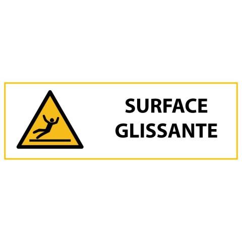 LOT DE 2 - PANNEAU DE DANGER - PICTO SURFACE GLISSANTE - W011 - ISO 7010 450 X 150 MM VINYLE SOUPLE AUTOCOLLANT