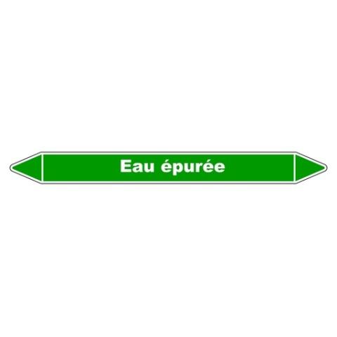 LOT DE 3 - MARQUEUR DE TUYAUTERIE - EAU ÉPURÉE - VINYLE LAMINÉ - NFX 08-105 150 X 12 MM