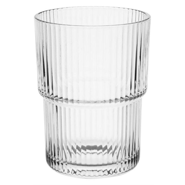 Lot de 6 gobelets empilables 440 ml en verre sodocalcique transparent, MAE_0