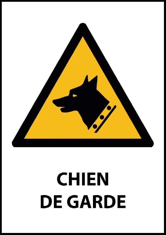 PANNEAU ISO EN 7010 - CHIEN DE GARDE - W013  - 210 X 297 MM (A4) - PVC À VISSER