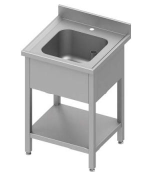 Plonge inox adossée avec 1 bac avec étagère 600x600x900 à monter - P934456060_0