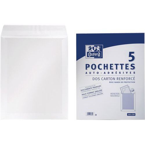 POCHETTES 260X330 90G X5 AUTO ADHÉSIVE DOS CARTON - OXFORD
