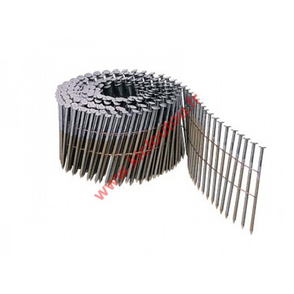 POINTES 16° 3.1X90 MM CRANTÉES EN ROULEAUX PLATS FIL MÉTAL X 4500