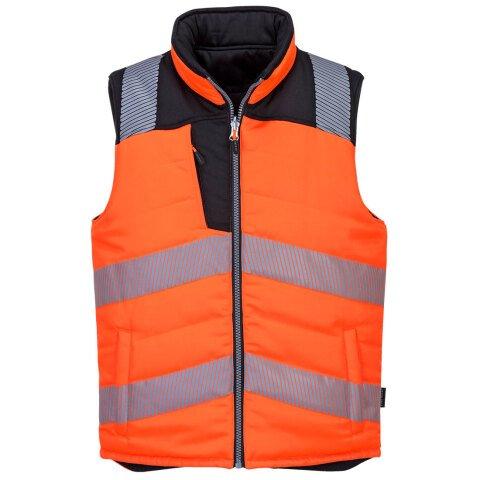 PORTWEST PW374 BODYWARMER RÉVERSIBLE HAUTE VISIBILITÉ PW3 ORANGE/NOIR - TAILLE L
