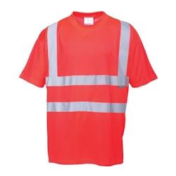 Portwest - Tee-shirt manches courtes en maille nid d'abeilles HV Rouge Taille M - M rouge polyester 5036108201181_0