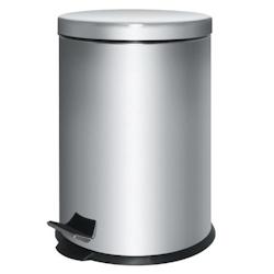Poubelle à pédale en acier inoxydable 5L - Blanc inox Bolero GG976, compacte et hygiénique_0