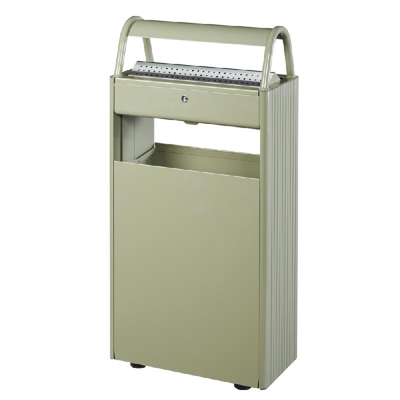 POUBELLE AVEC CENDRIER ROSSIGNOL KOPA SUR PIED 60 L / 12 L GRIS CIMENT