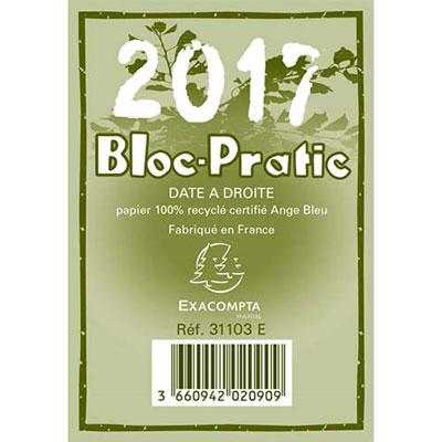 RECHARGE BLOC EPHEMERIDE RECYCLE EXACOMPTA, DATE A DROITE