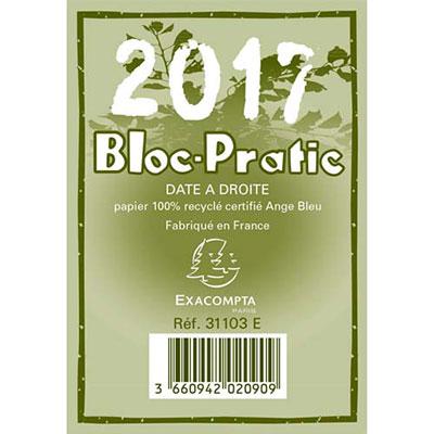 Exacompta Bloc-Pratic 2024, Bloc éphéméride Date à Droite, 8,2x12cm Sans  Support