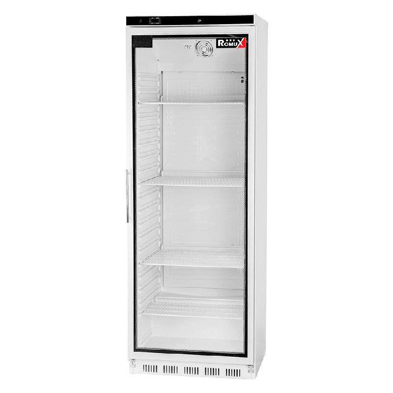 Romux® Armoire Réfrigérée Négative ABS 400 Litres 1 Porte Vitrée 60 cm avec Refroidissement Statique avec Capacité de 400 L - 7 Étagères et 4_0