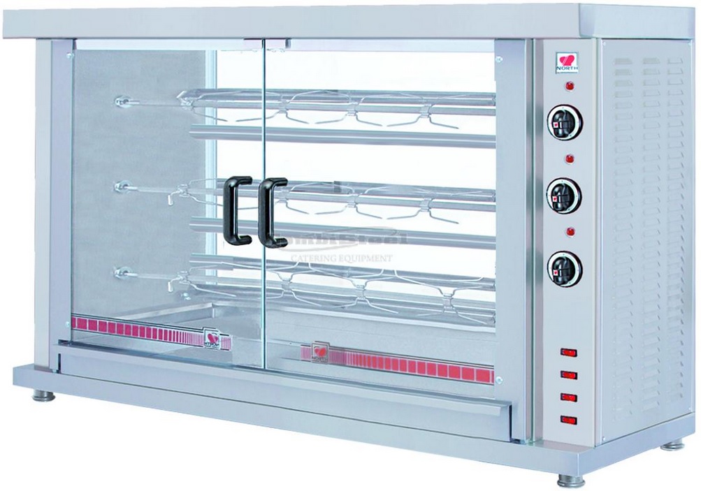 Rôtissoire électrique 3 broches - Capacité 15 poulets - COMBISTEEL - Réf. 7472,0035_0