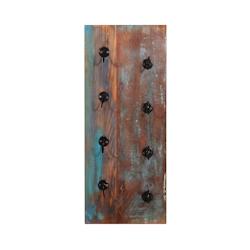 SIT Möbel Casier à vin mural | Pour 4 bouteilles | Bois de récupération coloré | Métal recyclé noir | L 33 x P 4 x H 80 cm - multicolore multi-_0