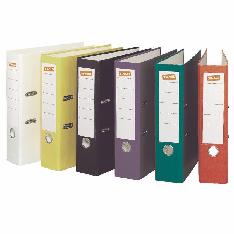 STAPLES CLASSEUR À LEVIER STAPLES - DOS 8 CM - JAUNE