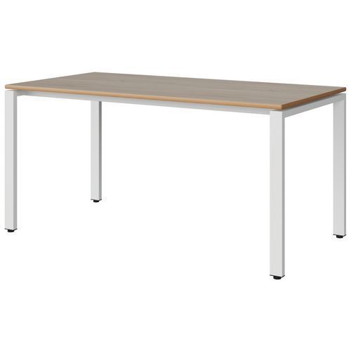TABLE MALIBU 160X80 T6 SOUDÉ STRA ALAISÉ CHÊNE 1146/BLC 9016 - MANUTAN EXPERT