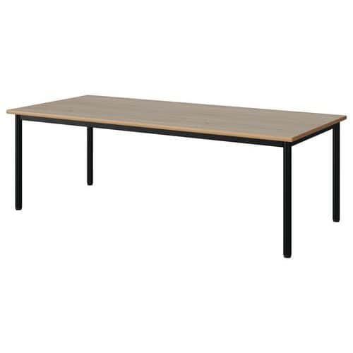 TABLE MALIBU 180X80 T3 4P STRA ALAISÉ CHÊNE 1146/NOIR 9005