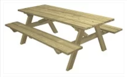 Table pique-nique Munich - Pin du Nord traité autoclave classe IV - Bancs rabattables - Modèle PMR - Plateau 230 cm_0