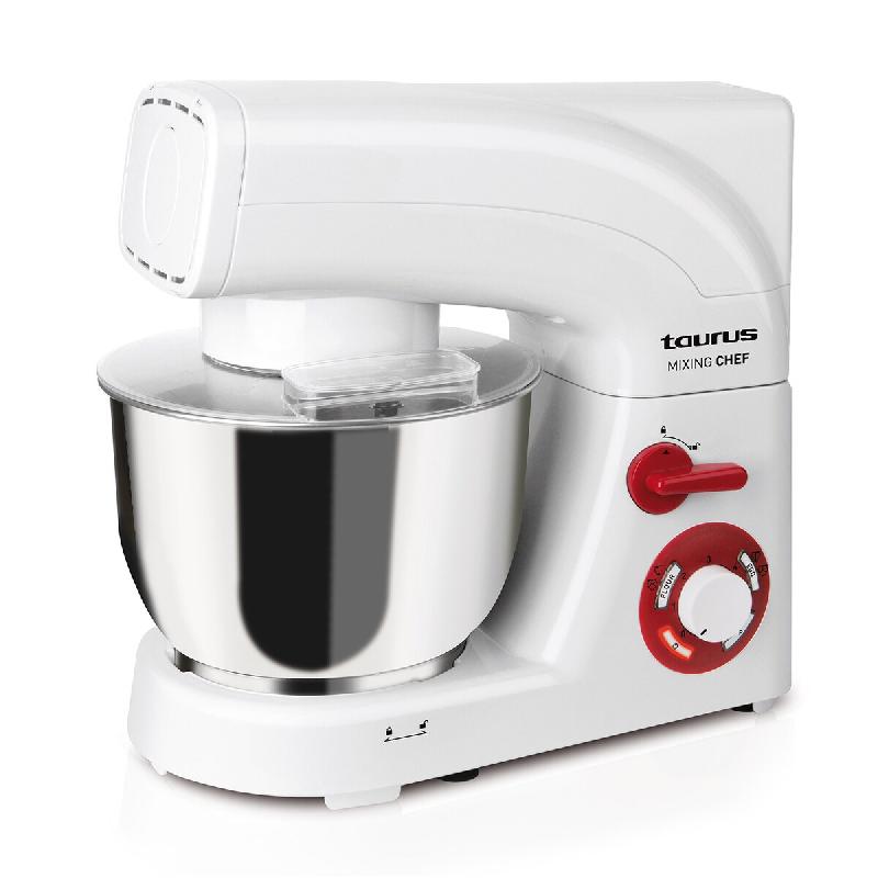 Taurus Mixing Chef 1200W Mixeur sur socle avec bol de 5,5L, 6 vitesses + fonction turbo, 2 programmes électroniques - blanc plastique 913516000_0