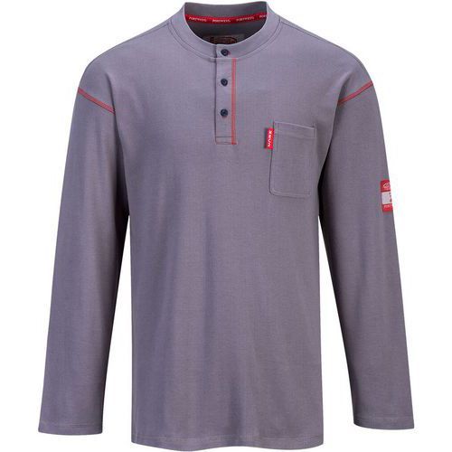 T-SHIRT BIZFLAME HENLEY CREW FR02 - GRIS - XL - PORTWEST