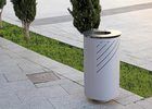 Poubelle publique Up23 - corbeille Mielek.R - Novatilu - 70 litres - acier zingué_0