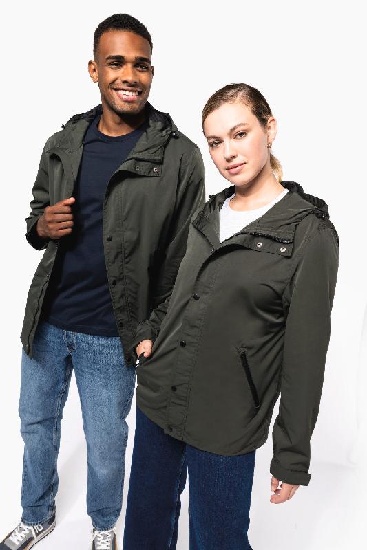 Veste écoresponsable unisexe à capuche - Réf: KNS600 - Tissu déperlant et doublure ripstop_0