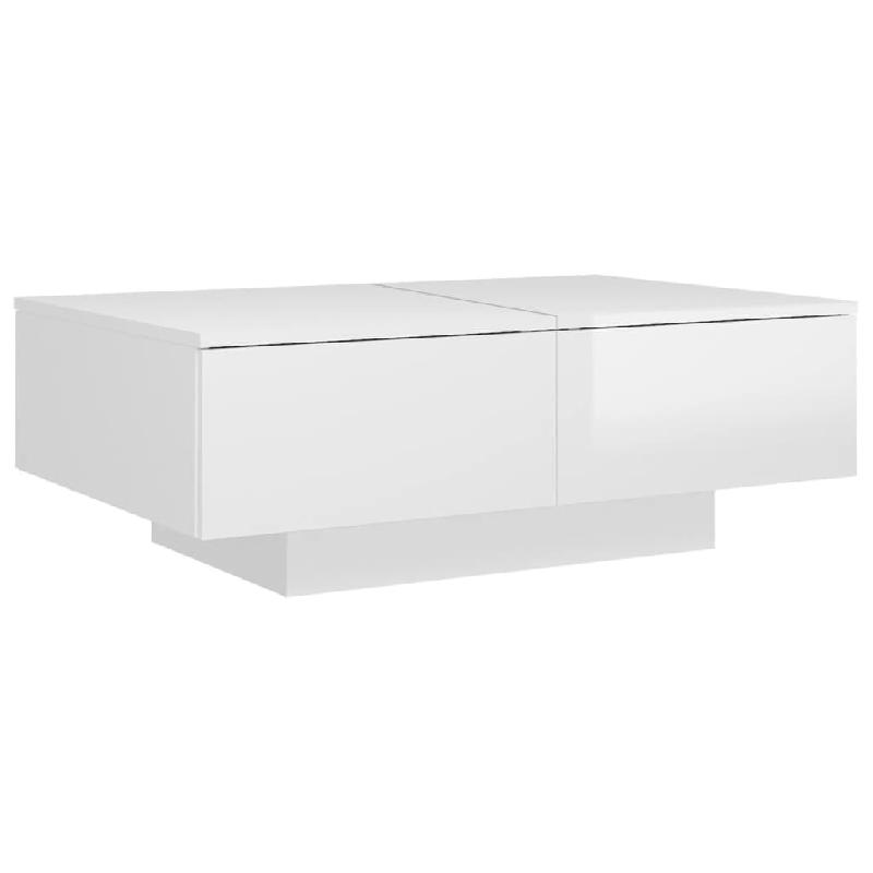 VidaXL Table basse Blanc brillant 90x60x31 cm Bois d'ingénierie Modèle Atlas Master Creator - 804181_0